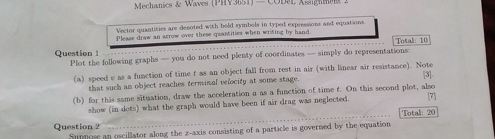 Solved Mechanics & Waves (PHY3651) - Cube Assignments Vector | Chegg.com