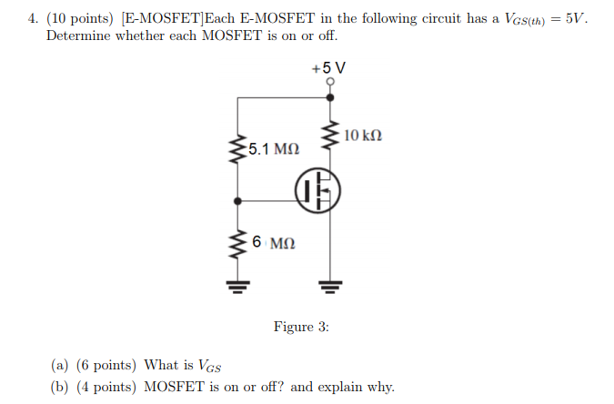 Solved 4. (10 Points) E-MOSFET Each E-MOSFET In The | Chegg.com