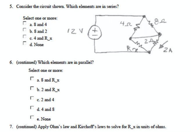 Solved 5. Consider the circuit shown. Which elements are in | Chegg.com