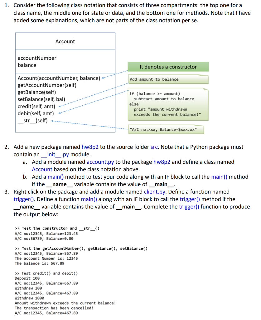Solved 1. Consider the following class notation that | Chegg.com