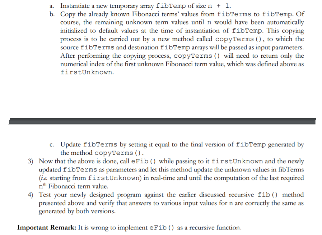 Solved The recursive Fibonacci sequence code presented and | Chegg.com