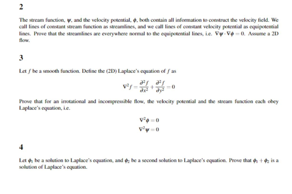 Solved The Stream Function, V, And The Velocity Potential, | Chegg.com