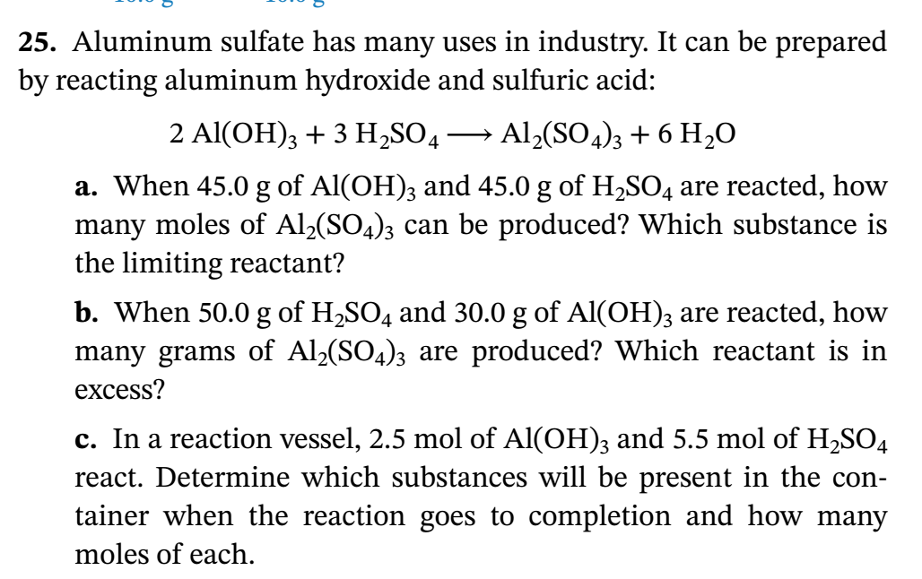 Solved 25. Aluminum sulfate has many uses in industry. It | Chegg.com