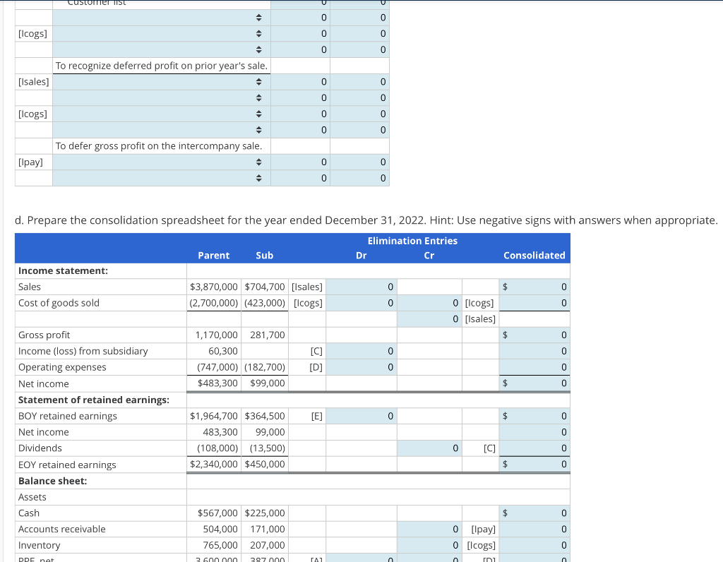 Consolidation spreadsheet for continuous sale of | Chegg.com