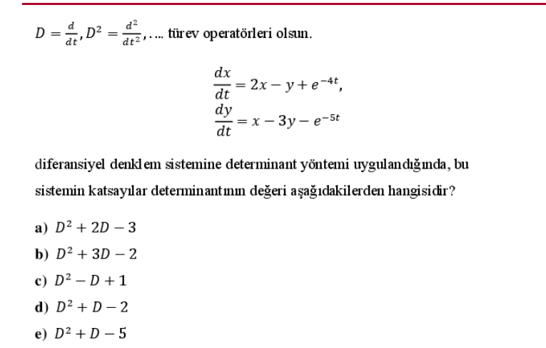 Solved THE DERIVATIVE OPERATOR IS GIVEN ABOVE When the | Chegg.com
