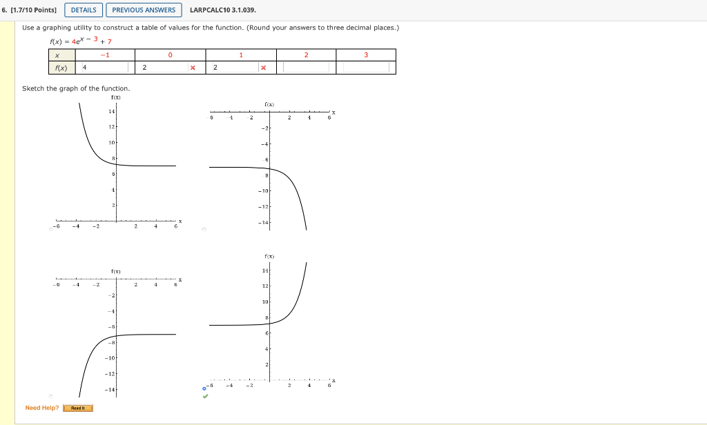 Solved 6. [1.7/10 Points] DETAILS PREVIOUS ANSWERS | Chegg.com