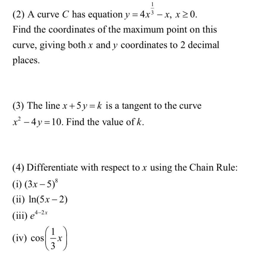 Solved 1 2 A Curve C Has Equation Y 4x3 X X 20 Find