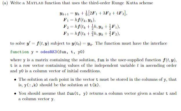 Solved Write a MATLAB function that uses the third order Chegg