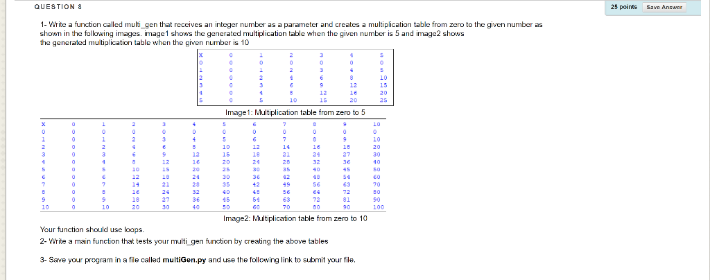 Solved 25 points Save Answer QUESTION 8 1- Write a function | Chegg.com