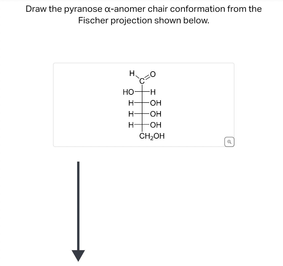 Solved Draw the pyranose αanomer chair conformation from