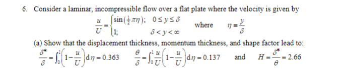 Solved 6. Consider a laminar, incompressible flow over a | Chegg.com