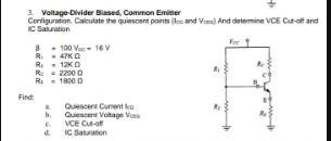 Solved 2 Voltage Divider Blased, Common Emitter | Chegg.com