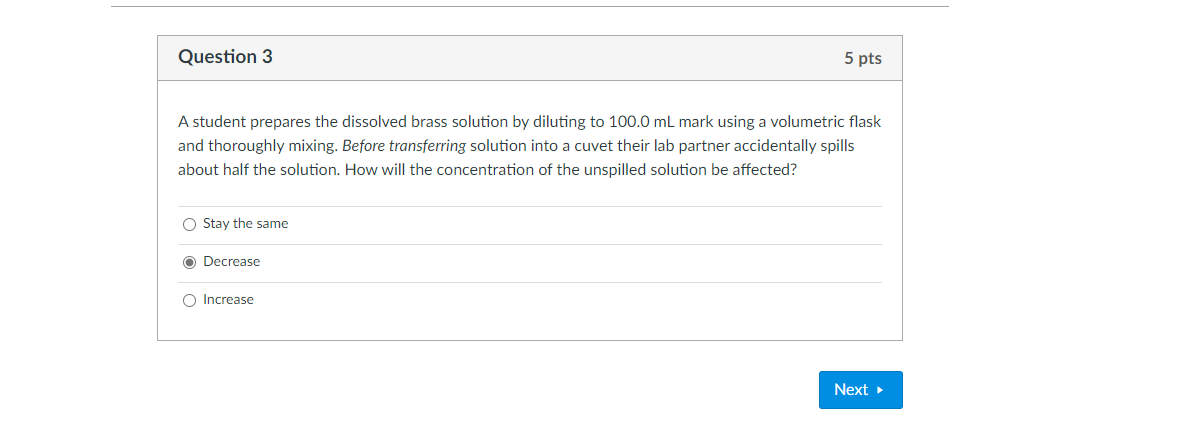 Solved Question 3 5 pts A student prepares the dissolved | Chegg.com