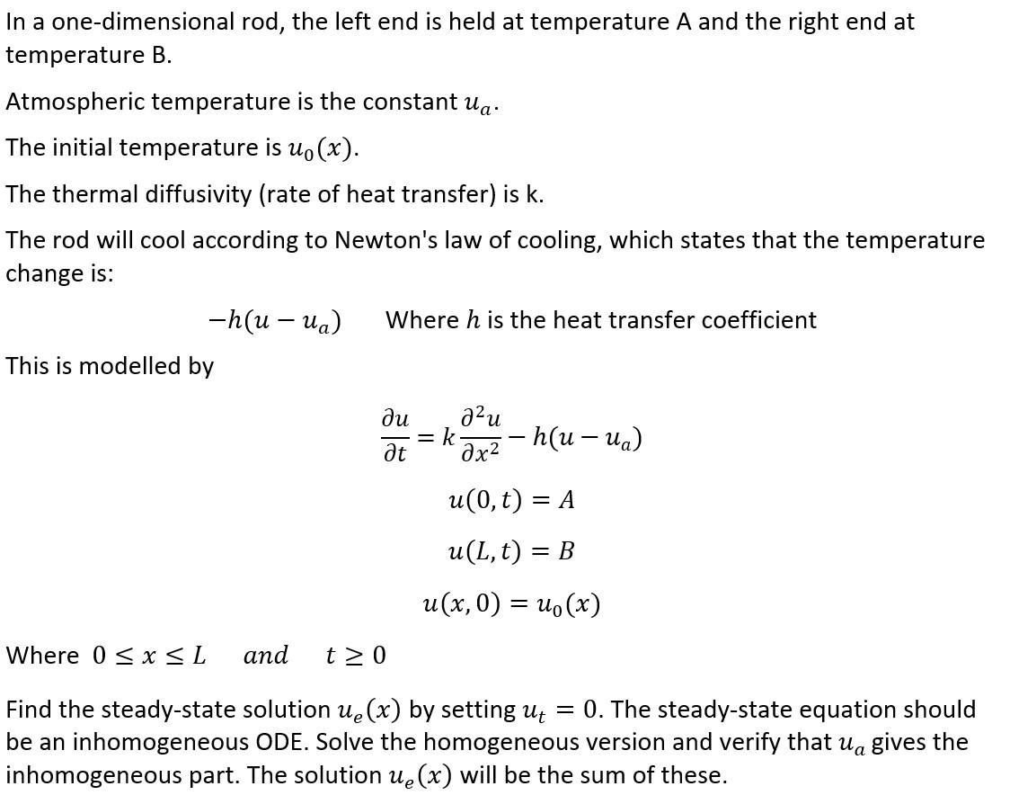 Solved In a one-dimensional rod, the left end is held at | Chegg.com