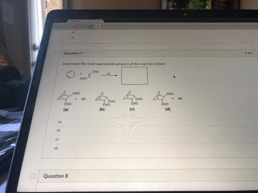 Solved (d) c) Question 7 4 pts Determine the most | Chegg.com