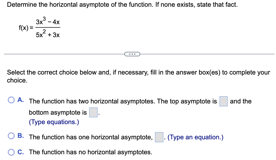 Solved Determine The Horizontal Asymptote Of The Function 8481