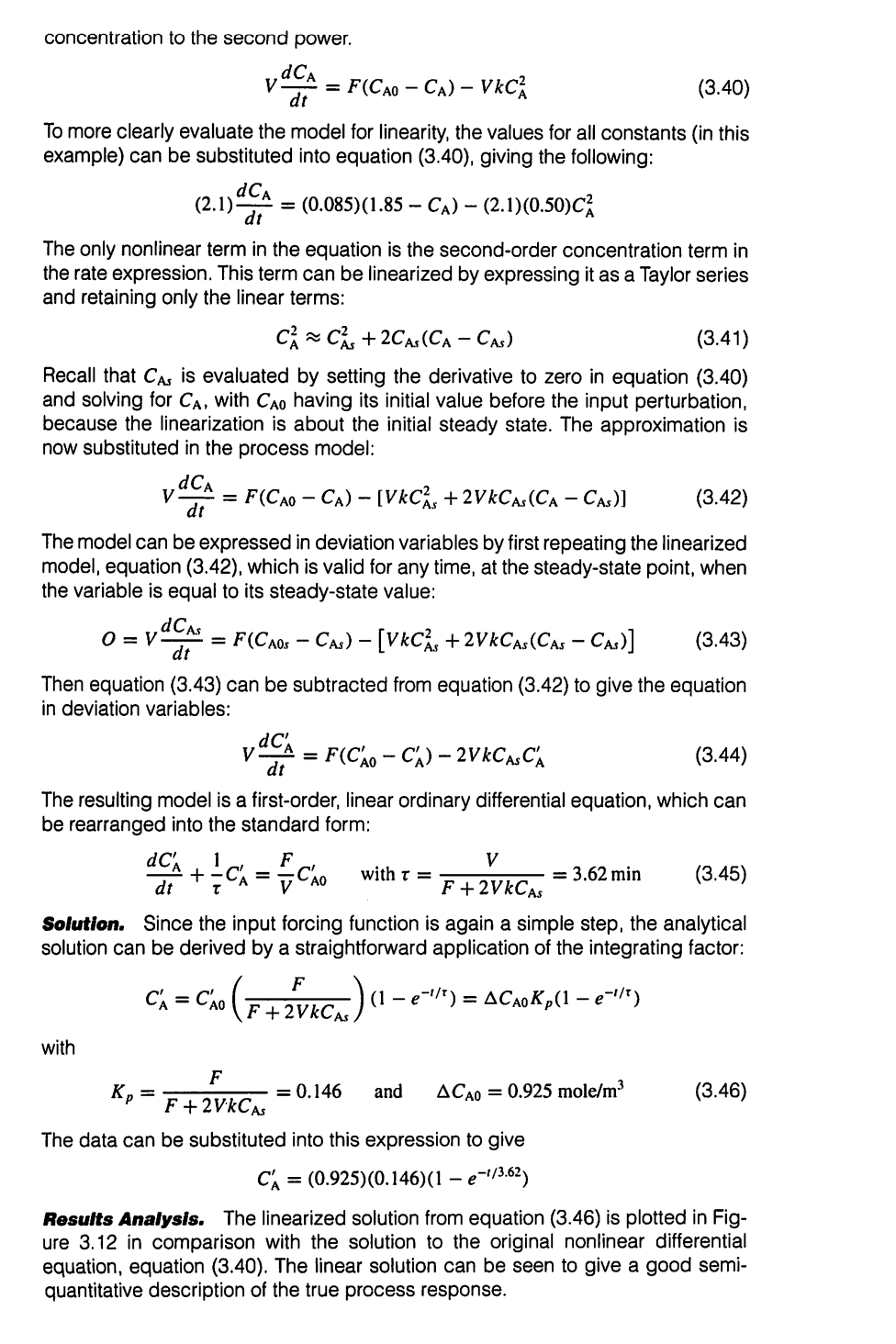 EXAMPLE 3.5. Isothermal CSTR The solution to the | Chegg.com