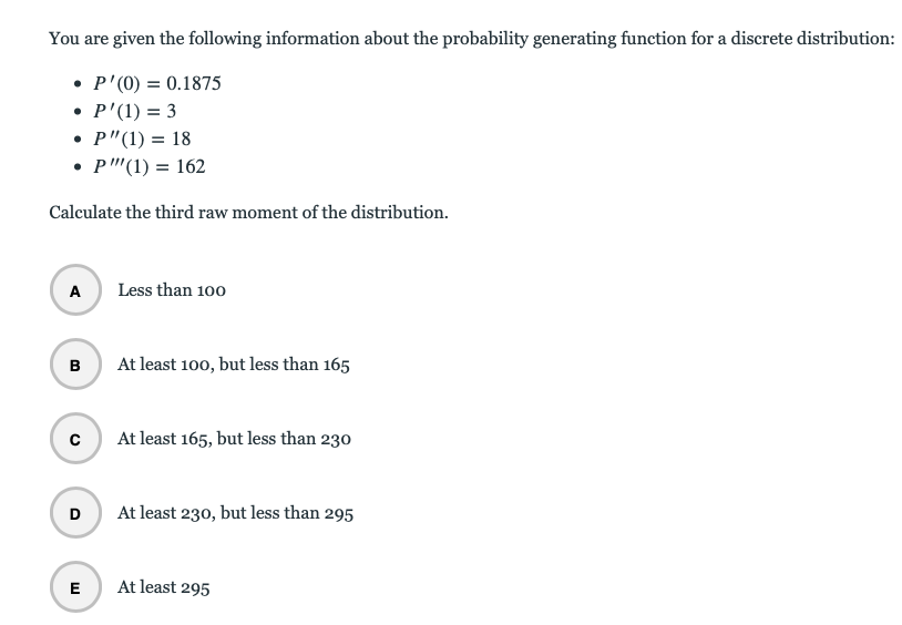 Solved You are given the following information about the | Chegg.com