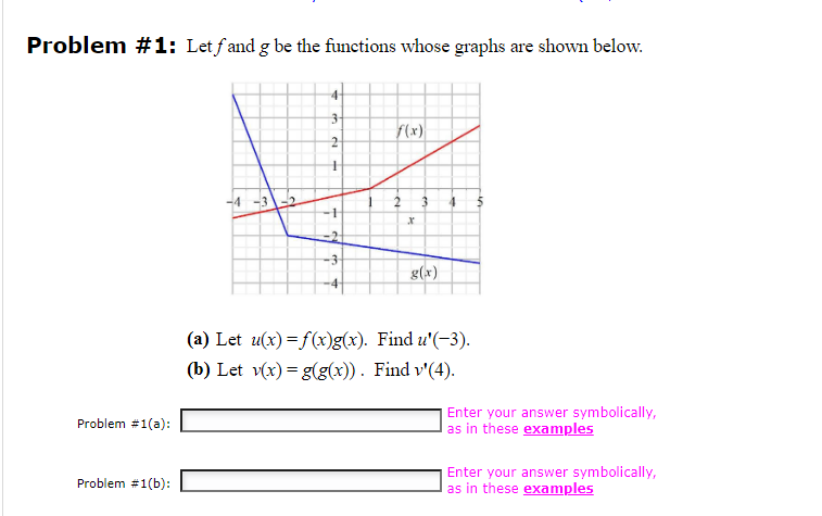 Solved Problem \# 1: Let f and g be the functions whose | Chegg.com