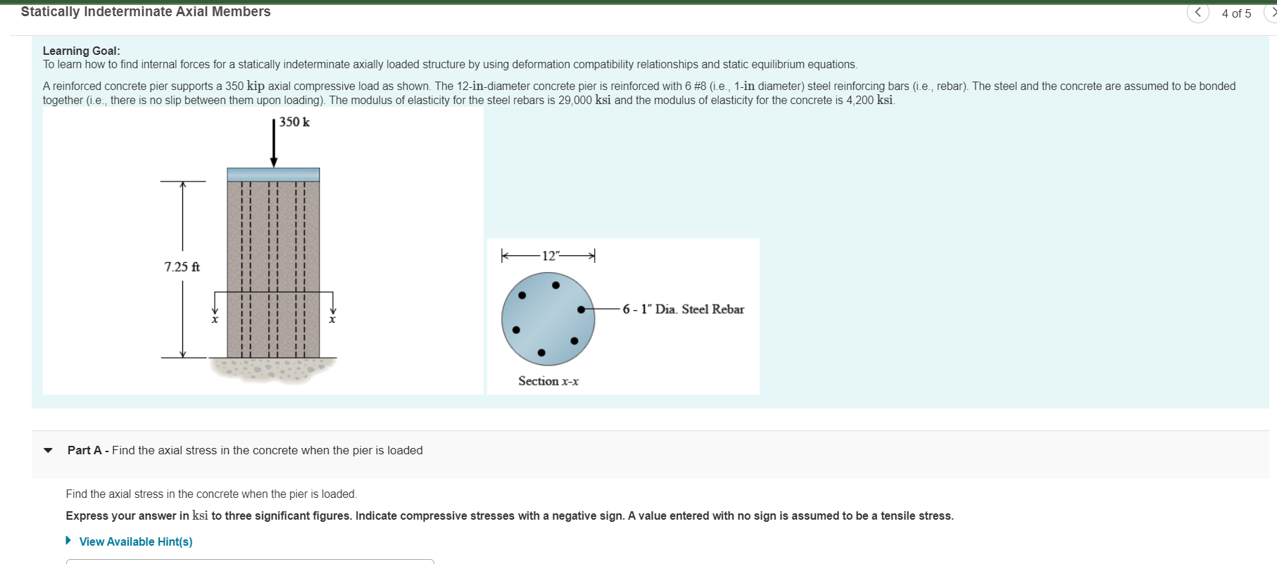 Solved Statically Indeterminate Axial Members Part B - ﻿Find | Chegg.com