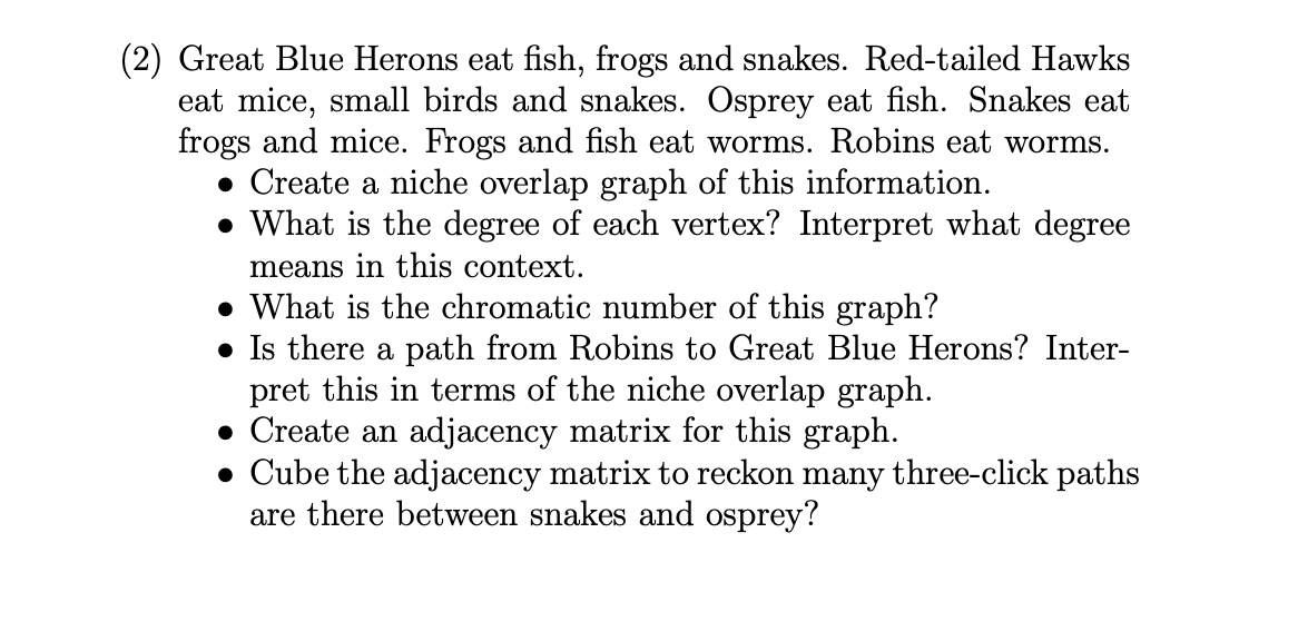 (2) Great Blue Herons eat fish, frogs and snakes. | Chegg.com