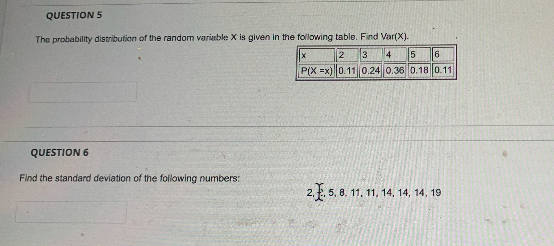 Solved QUESTIONS The probability distribution of the random | Chegg.com