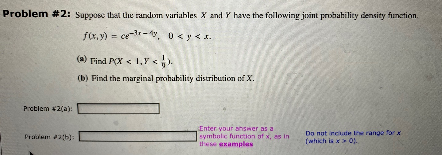 Solved Problem #2: Suppose that the random variables X and Y | Chegg.com