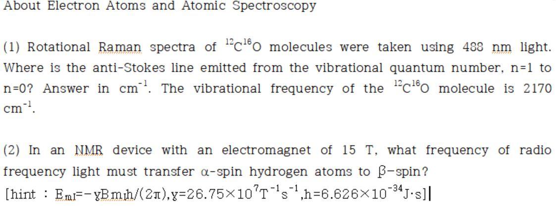 Solved About Electron Atoms and Atomic Spectroscopy (1) | Chegg.com
