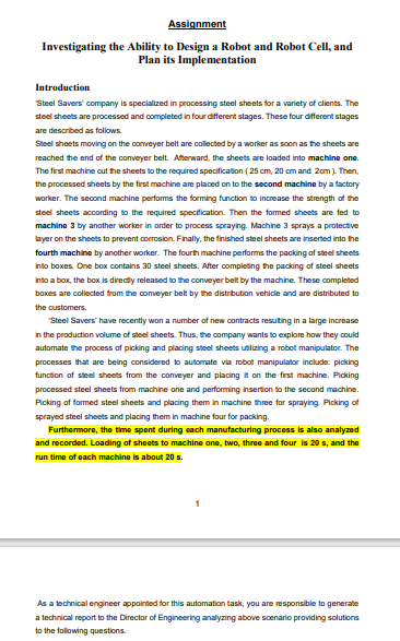 Solved Assignment Investigating the Ability to Design a | Chegg.com