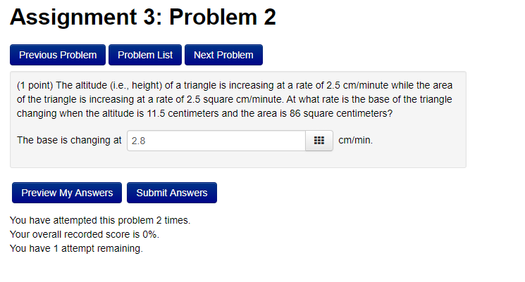 Solved Assignment 3: Problem 2 Previous Problem Problem List | Chegg.com