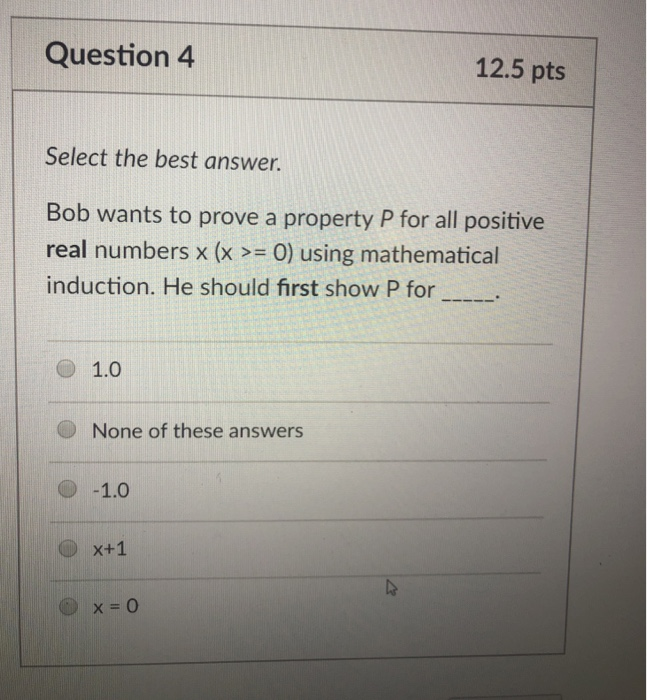 Solved Question 4 12.5 pts Select the best answer. Bob wants | Chegg.com