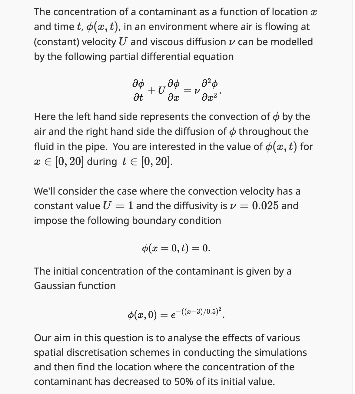 Solved The concentration of a contaminant as a function of | Chegg.com