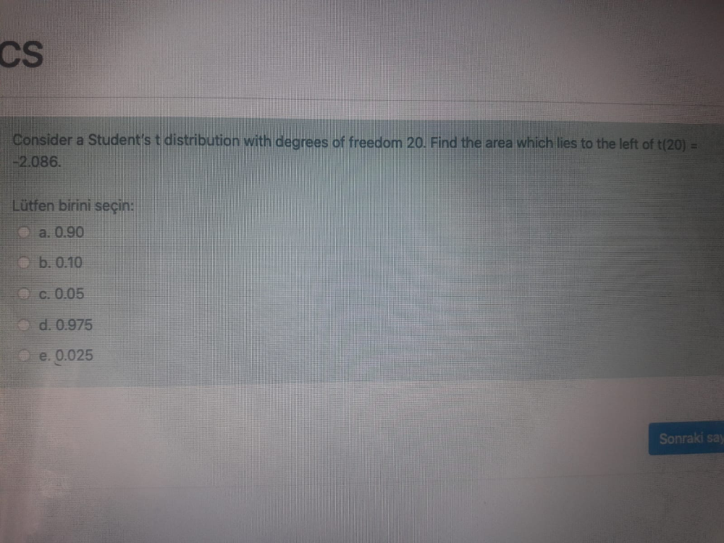 Solved CS Consider A Student's T Distribution With Degrees | Chegg.com