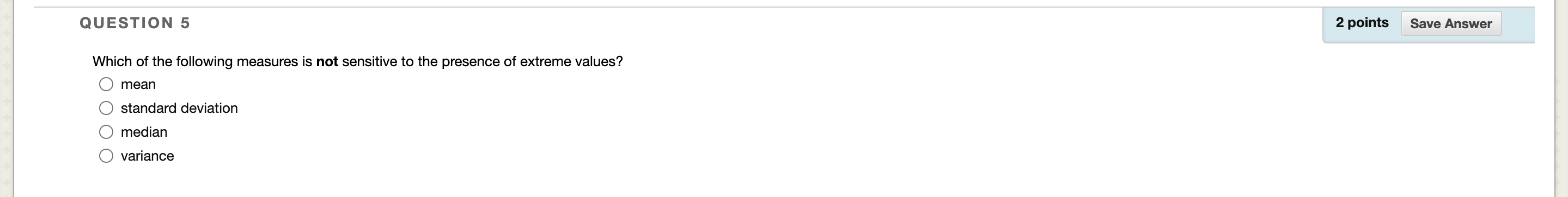 Solved QUESTION 5 2 points Save Answer Which of the | Chegg.com