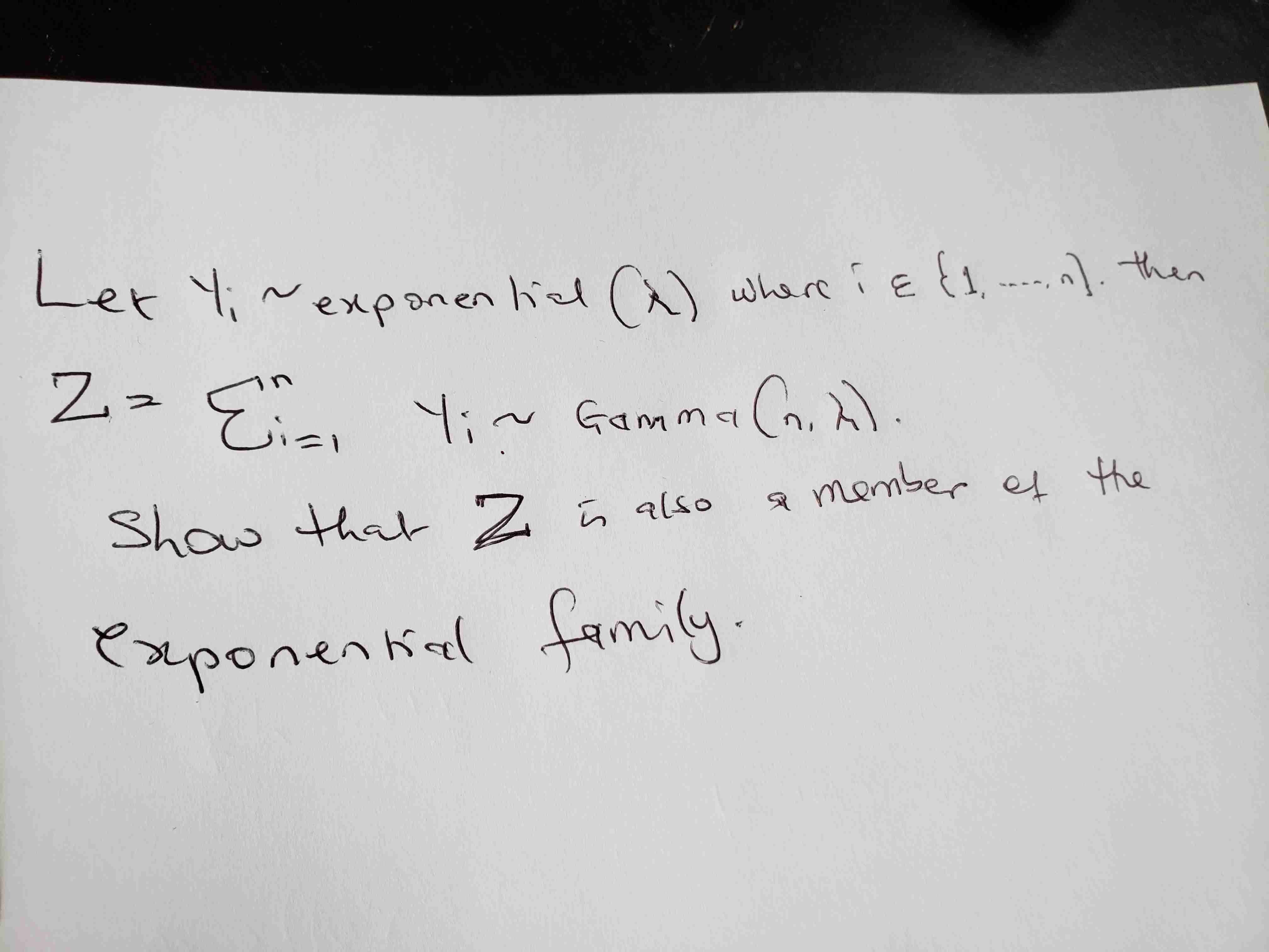 Solved Let Yi∼ Exponential λ Where Iε 1 … N Then