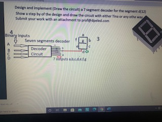 Solved Design and implement (Draw the circulta 7 segment | Chegg.com