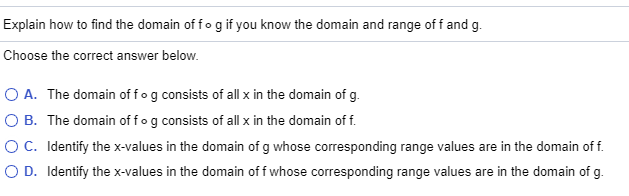 explain how to find the domain of fog