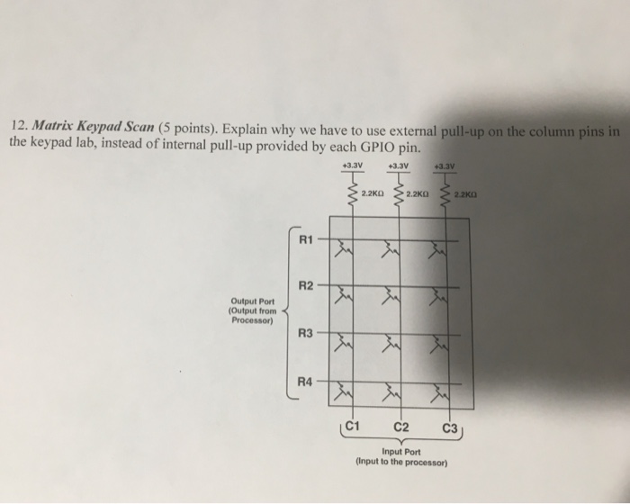 Solved 12. Matrix Keypad Scan (5 points). Explain why we | Chegg.com