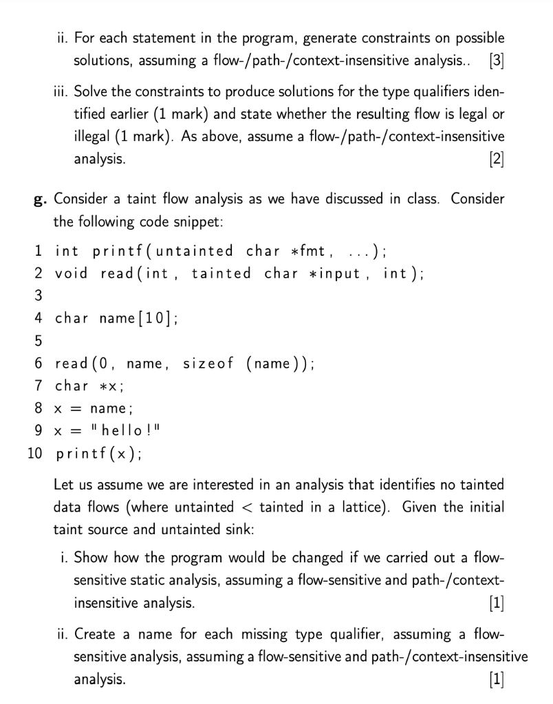 Solved 1. Static Analysis Is A Program Analysis Technique To | Chegg.com