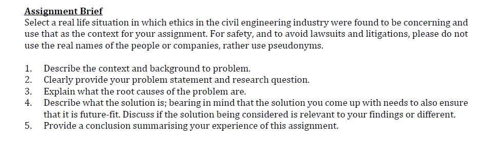 Assignment Brief Select a real life situation in | Chegg.com