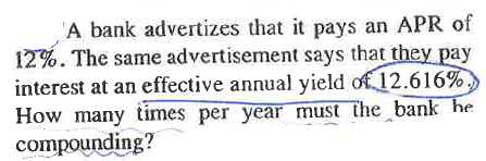 Solved A bank advertizes that it pays an APR of 12%. The | Chegg.com