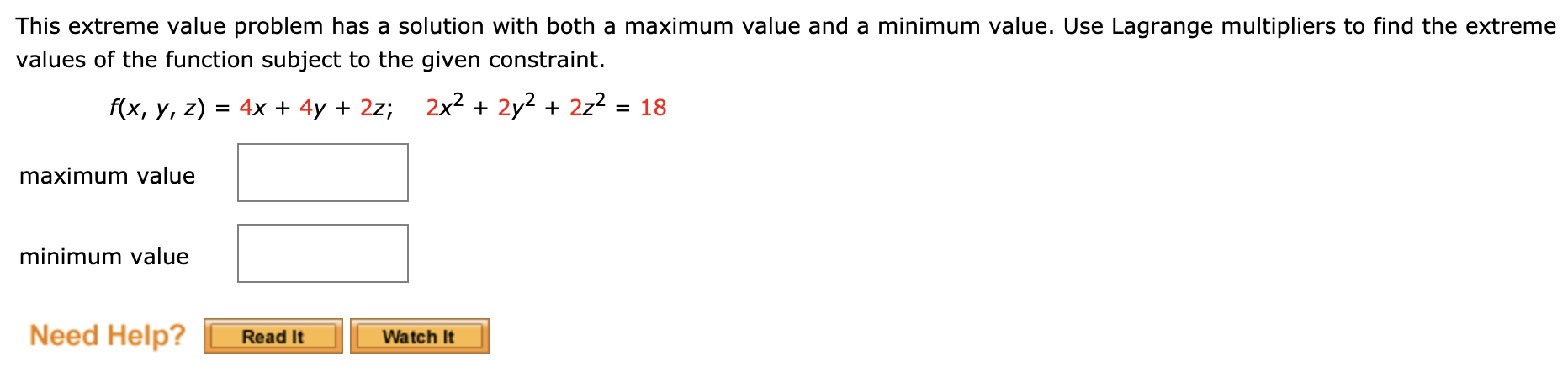 Solved This Extreme Value Problem Has A Solution With Both A 1073