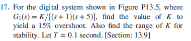 Solved 17. For the digital system shown in Figure P13.5, | Chegg.com
