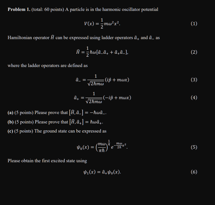 Solved Problem 1 Total 60 Points A Particle Is In The Chegg Com