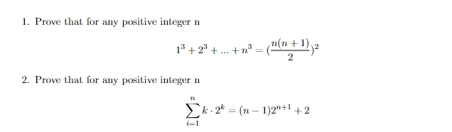 Solved 1. Prove that for any positive integer n | Chegg.com