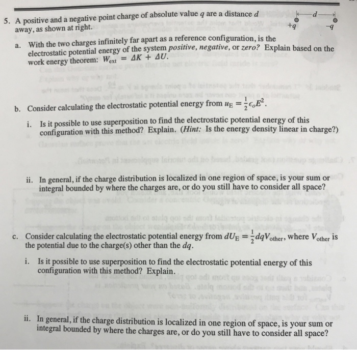 Solved A positive and a negative point charge of absolute | Chegg.com