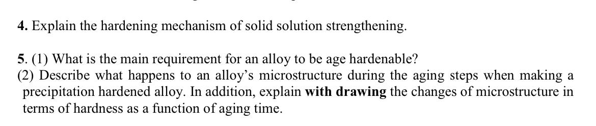 Solved 4. Explain the hardening mechanism of solid solution | Chegg.com