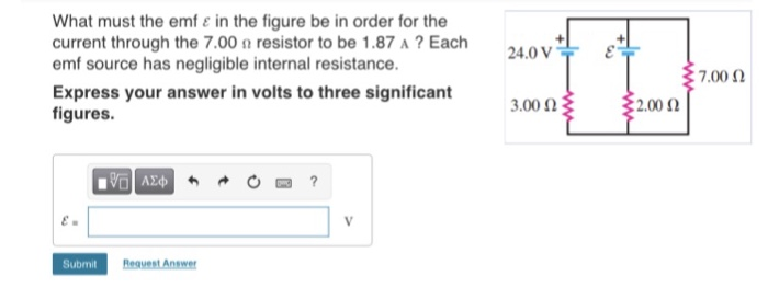 Solved What must the emf ε in the figure be in order for the | Chegg.com