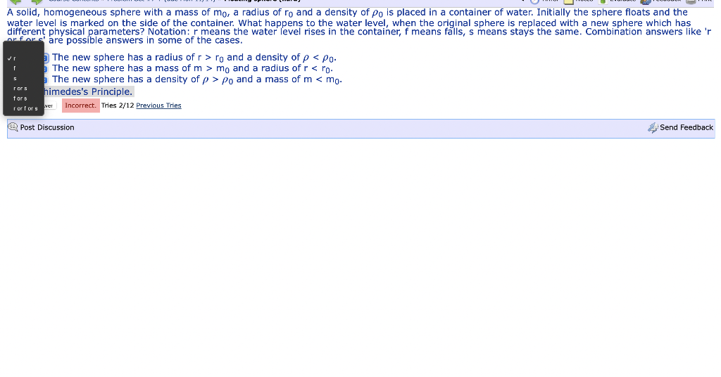 Solved A Solid, Homogeneous Sphere With A Mass Of M0, A 