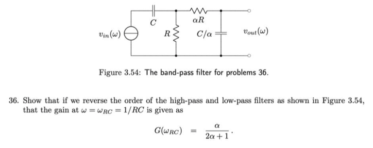 Solved Figure 3.54: The Band-pass Filter For Problems 36 . | Chegg.com